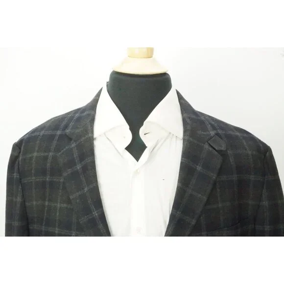 Ermenegildo Zegna CURRENT Blue Gray Flannel Elbow Pad Cashmere Blend Jacket 48R